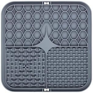 Uplift Picks Silicone Pet Lick Mat Slow Feeder Plate For Dogs Bathing And Training gray