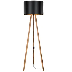 Helloshop26 - Stehlampe Standleuchte Lampenfuß Dreibein Höhe 136 cm E27 Bambus / schwarz