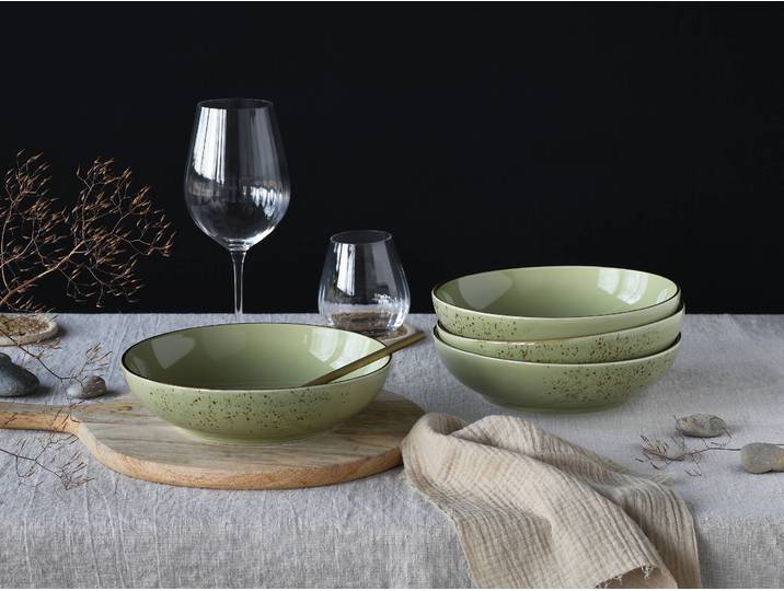 Bols Nature Green 4 pièces type B Ø 23cm Vert/Vert