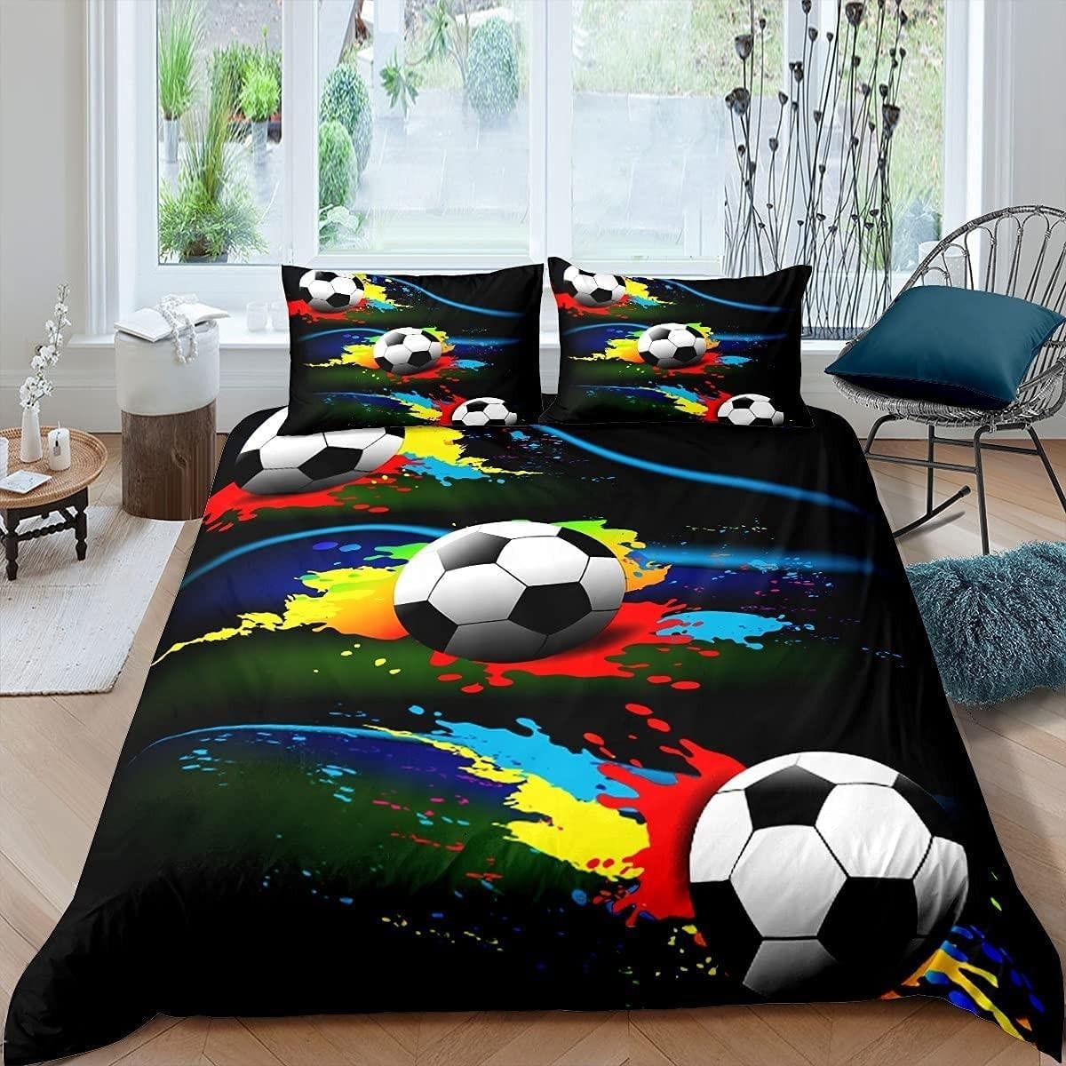 Kinderslaapset met voetbalprint inclusief dekbedovertrek