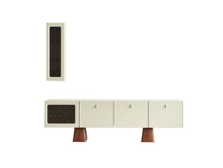Villa Möbel TV-Wand Crown, (TV Möbel, 2-St., 1 St. TV Möbel), TV Board mit Hängeelement und geschlossenem Stauraum