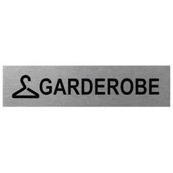 ProPlus SF_972110 Aluminium Türschild "Garderobe" 160x40mm Tür Schild