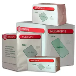 NOBA Nobatop 8 unsterile Vliesstoffkompressen 4-lagig 200 Stück - 10 x 10 cm 200 St