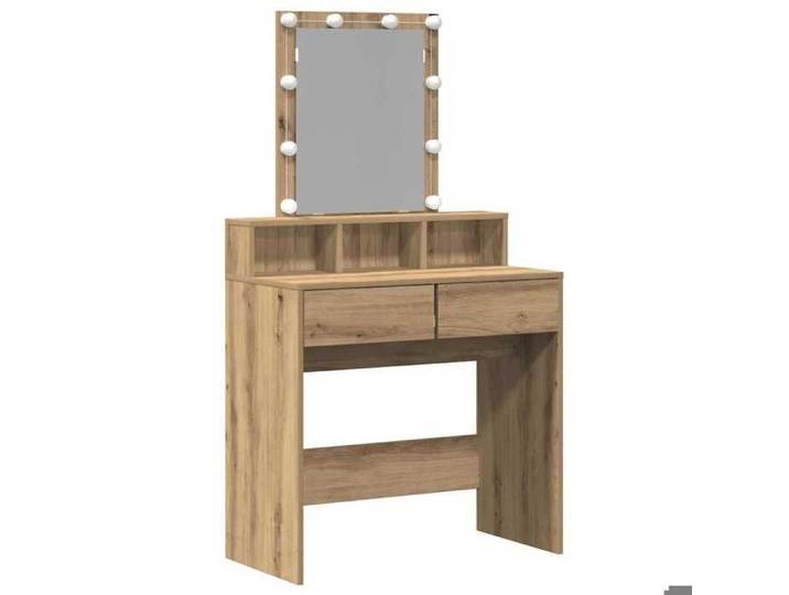 NOUVEAU Table de Cosmétique - Coiffeuse - Chêne artisanal - 80x41x144 5cm Bois d'ingénierie - Anti l'humidité - pour chambre 61918