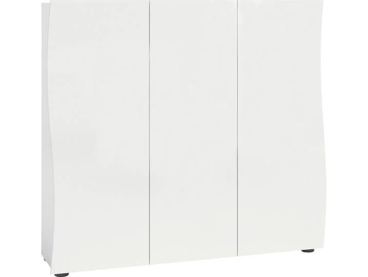 Schuhschrank HOME AFFAIRE Kiss , weiss (weiß), B:126,8cm H:115cm T:34cm, FSC-zertifizierter Holzwerkstoff, Schränke, Schuhschrank, verbesserte Qualität