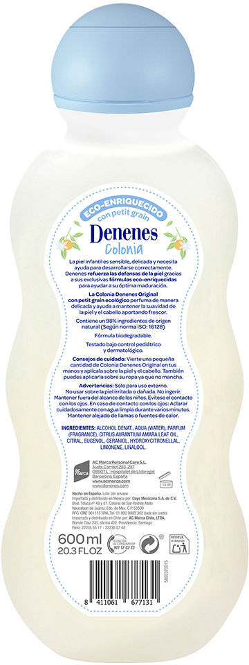 Denenes Colonia muy suave 600 ml