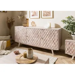 Sideboard Akazie 160x42x75 weiß lackiert MOSAYK #210
