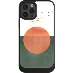 Nivocase Hülle für Apple iPhone 12 Pro Handyhülle NIVOcore Case Schwarz Sonnenschein Sonnenuntergang Vogel (Apple iPhone 12 Pro), Smartphone Hülle, Schwarz