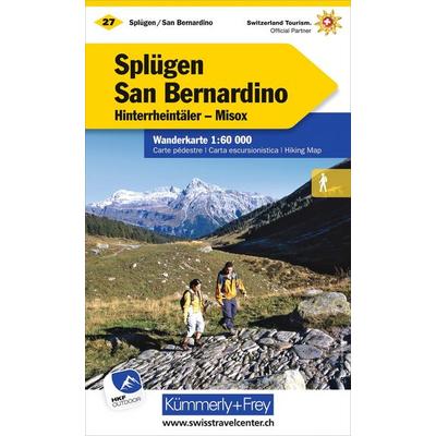 Kümmerly+Frey Wanderkarte 27 Splügen, San Bernardino 1:60.000, Sonstige von , Kümmerly+Frey, 978-3-259-02227-6