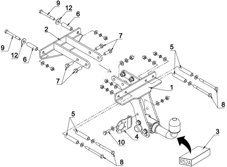 Attelage Fiat Strada (06/99-12/06) RDSOH + faisceau universel 7 broches