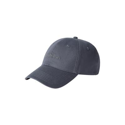 Baseball Cap CALVIN KLEIN "LOGO EMBROIDERY BASEBALL CAP", Herren, grau (turbulence), Web, Baumwolle, Caps, Mit festem Schirm