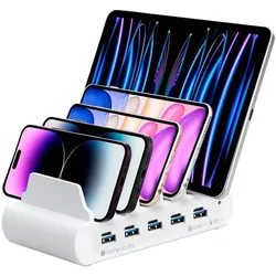 Compulocks USB-Ladestation (150 W, 10 Ports), USB Ladegerät, Weiss