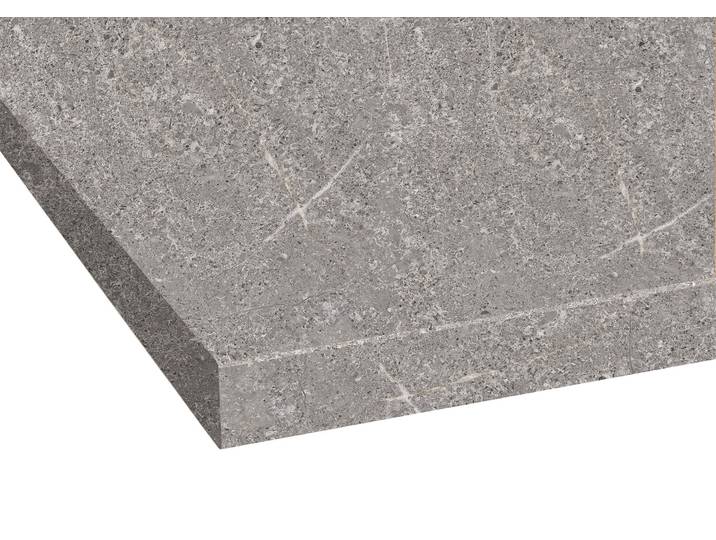 Arbeitsplatte, Spanplatte, Marmorfarben Grau, 270×60 cm, 3,8 cm Stark, OPTIFIT Luzern