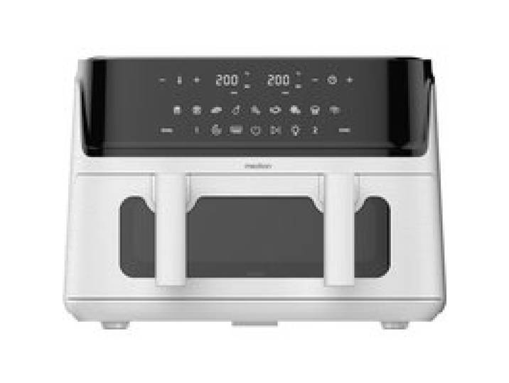 Air Fryer - MEDION - P25 XXL Flex M - Grande capacité 10 8 L - Séparateur - 3040 W - Finition Blanc Mat - 43 x 38 8 x 31 5 cm