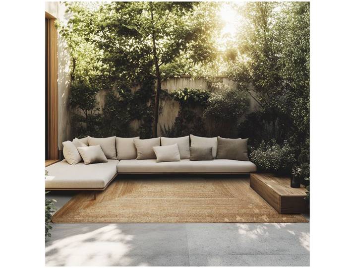 Tapis - TECTAKE - Tapis tressé GLIM en jute naturelle style bohème pour intérieur et extérieur 200 x 290 cm - Marron