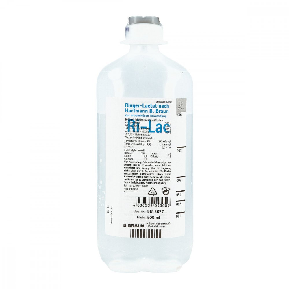 B. Braun Melsungen AG Ringer Lactat noctu Hartm.B.Braun Ecofl.plus Infusum -lsg. 03368456