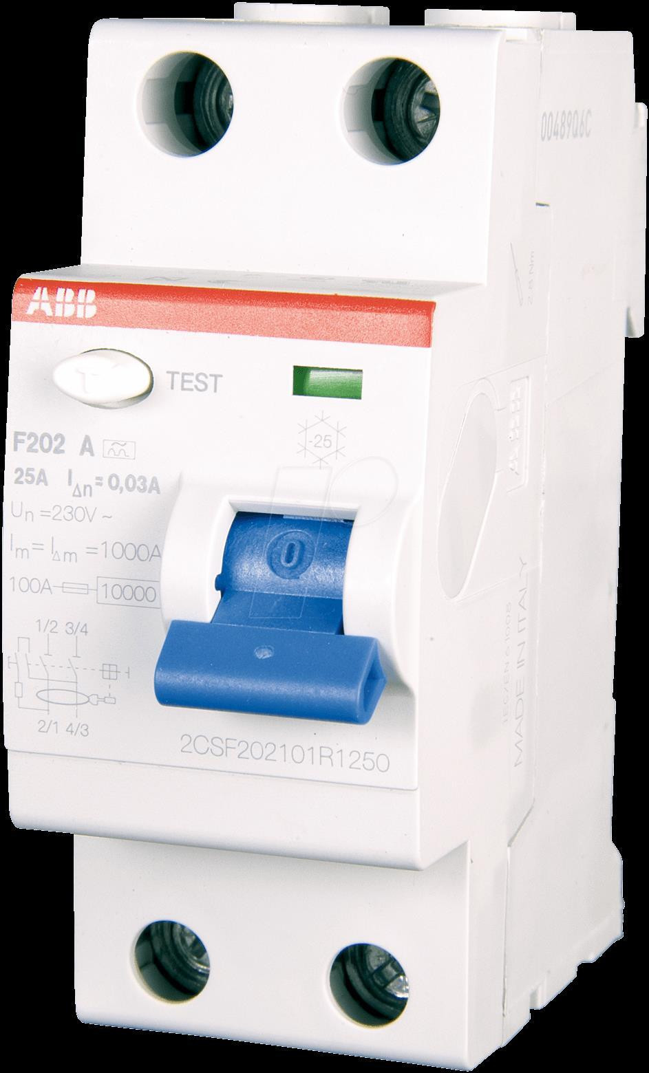 ABB Stotz S&J overstroombeveiligingsschakelaar F 202A-25/0,03