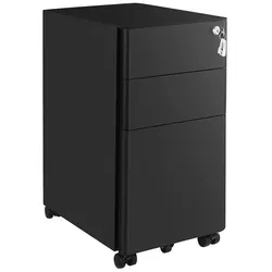 Songmics Rollcontainer mit Hängeregistratur 30/46/59,5 cm schwarz, 30x59.2x46 cm