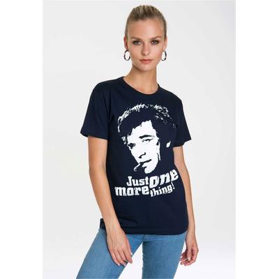 T-Shirt LOGOSHIRT "Columbo - Just One More Thing", Damen, Gr. XL, blau (dunkelblau), 100% Baumwolle, bedruckt, normal, Rundhals, Shirts T-Shirt, mit coolem Frontprint