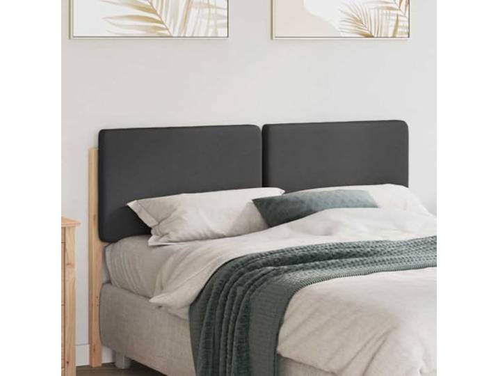 RJPLMFV Kopfteil gepolstert, Braun und Dunkelgrau, 140 cm, Kiefer massiv Modernes Design, feine Verarbeitung, einfache Pflege, Innengebrauch, 1 Stück