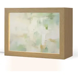 TISCHLEUCHTE Abstrakt - Kunst - Weiß - Grün - Modern Nachtlampe 20x15 cm