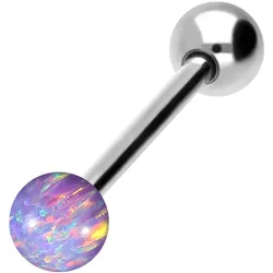 Chirurgenstahl Barbell SYNTHETISCHER OPAL + CHIRURGENSTAHL-KUGEL