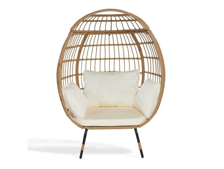 Fauteuil Œuf à poser Ravigarden Nino - Rotin / Blanc