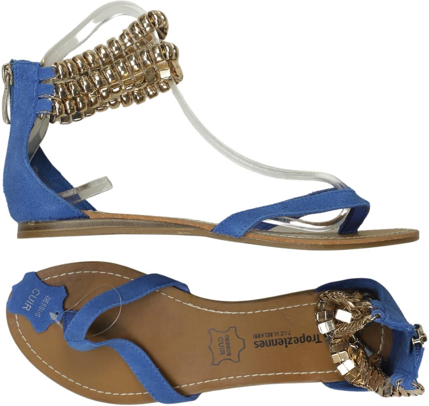 Les Tropéziennes par M Belarbi Damen Sandalen, Blau, Gr. EU 38, Leder - Second Hand