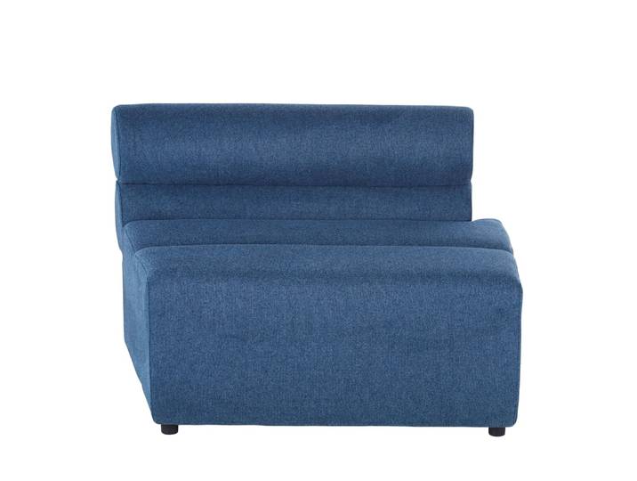 Longchair für modulares Sofa für gewerbliche Nutzung mit recyceltem, blauem Stoffbezug