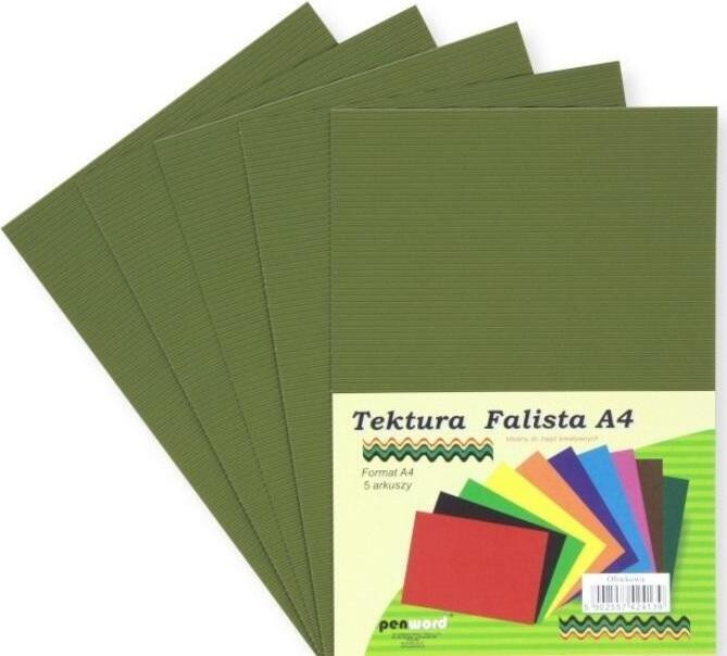Penword Tektura A4 golfkarton olijfkleurig 5 stuks