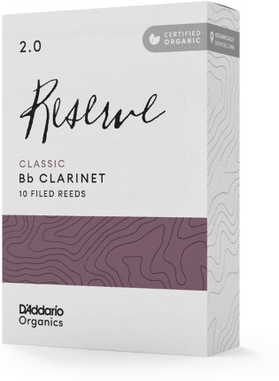Daddario Organic Reserve Classic Bb Clarinet Reeds Strength 3.0 10-pack
