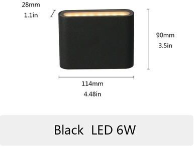 Inspire Curations Modern PIR Sensor Outdoor Wall Light Waterproof LED Wall Lamp With Motion Detection black 6w Warm White Pir