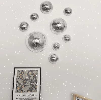 Inspire Picks Mirrored Disco Ball Wall Art Metallic Reflective Modern Home Decor 10 12 15