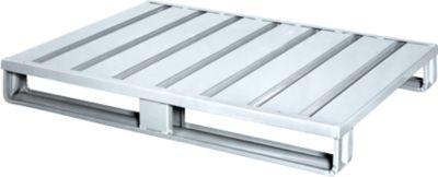 Stahlflachpalette, Euro-Maß, bis 1500 kg, geschlossenes Oberdeck, 2 Stahlkufen, L 1200 x B 800 x H 130 mm, Stahl, verzinkt