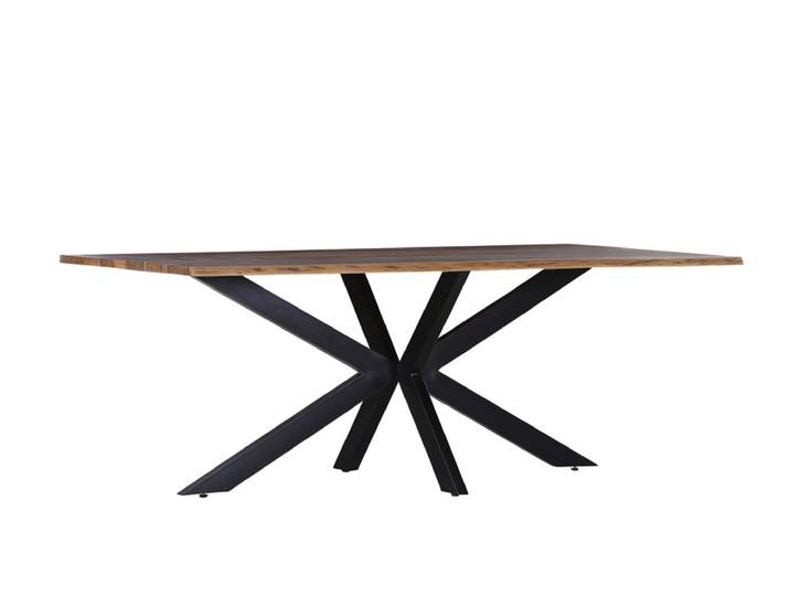 Esstisch TENSIO 200 x 100 cm Akazie massiv natur/schwarz