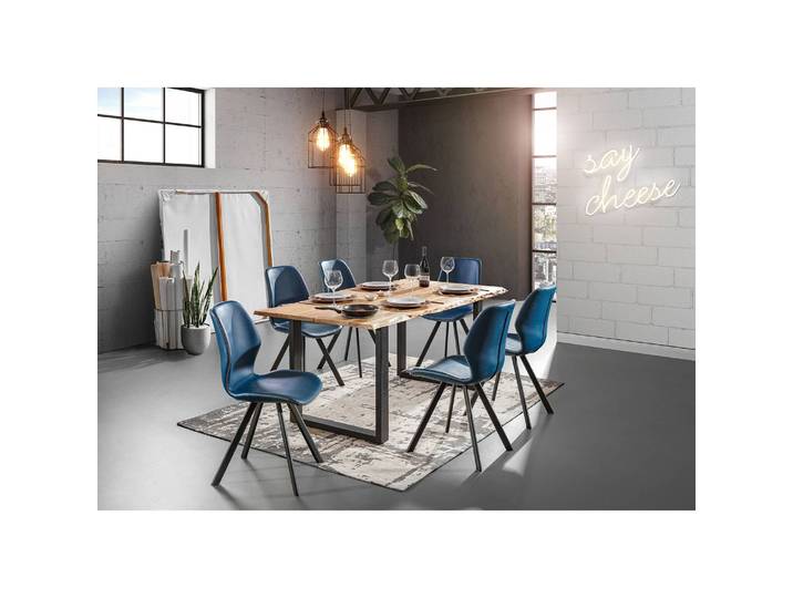 Esszimmerstuhl Collins 2er-Set 47 x 90 x 54cm Blau/Jeansblau