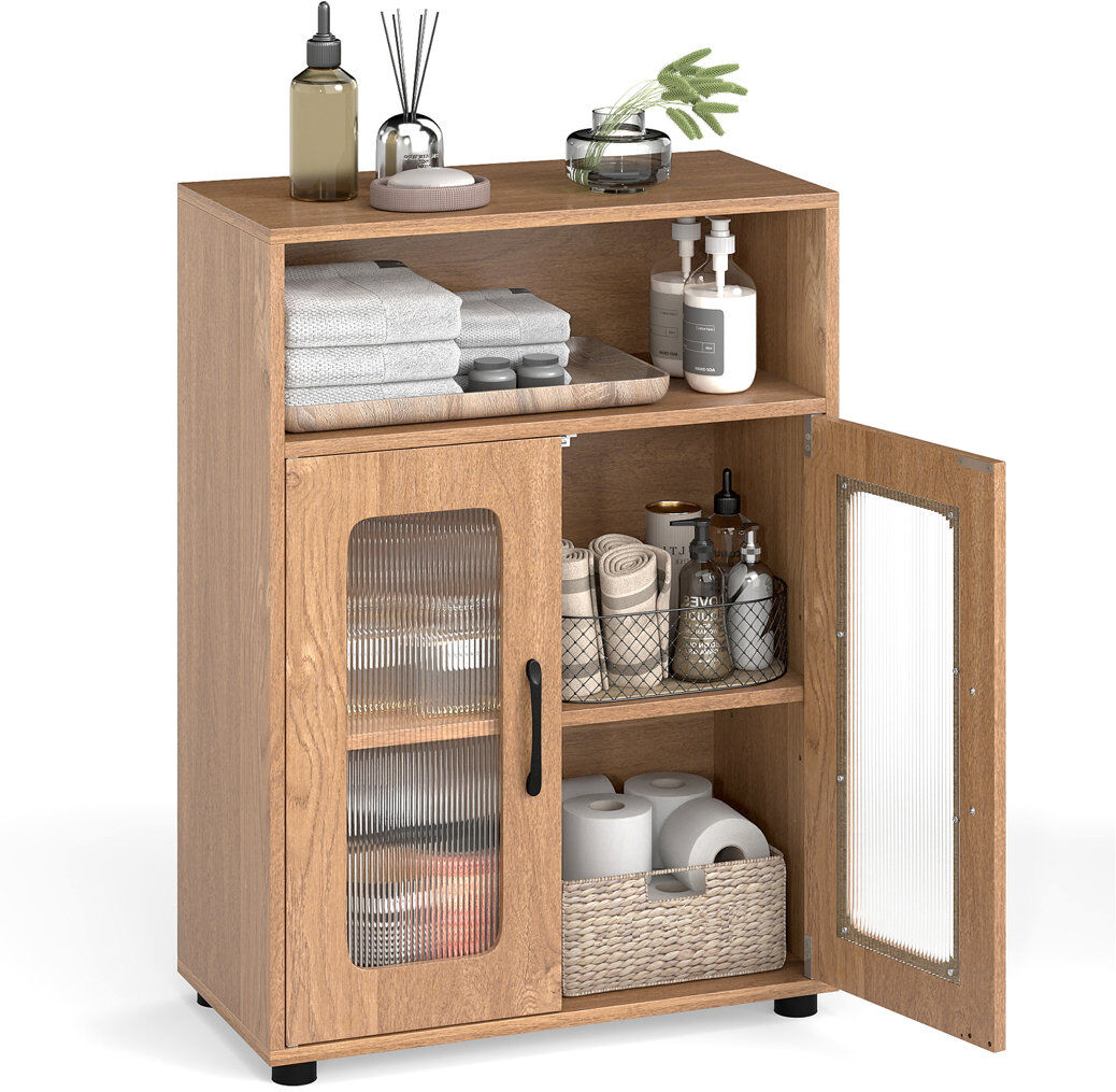 Rebrilliant MDF Freestanding Bathroom Cabinet Natural 83cm H X 60cm W X 30cm D