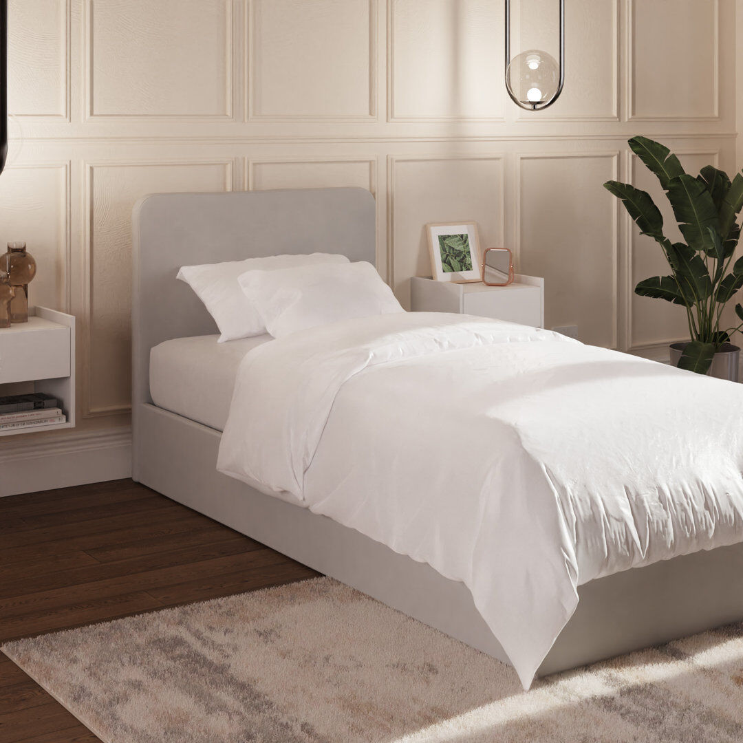 17 Stories Chiswick Lift Up Storage Ottoman Bed Soft Grey Single (3')