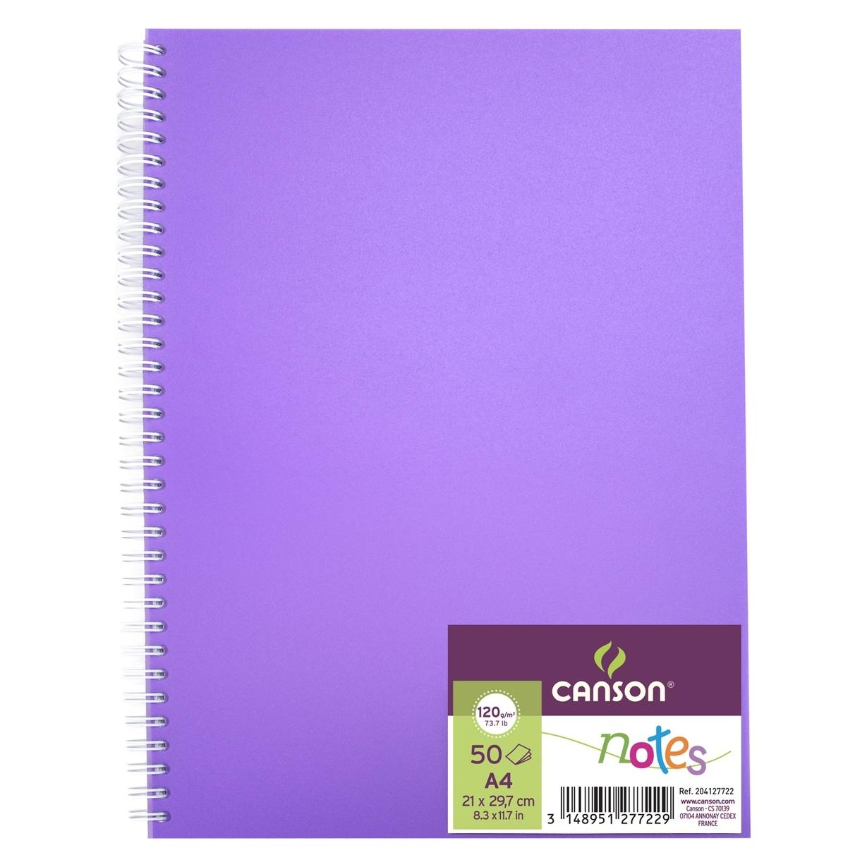 Magni CANSON Notes Notizbuch Spiralbindung, DIN A4, 50 Blatt, 120 g/m², Violett (A4) (32835067)