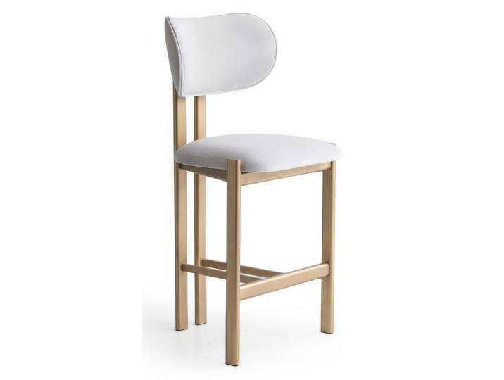 JVmoebel Barhocker Barhocker Modern Gold Weiß Polsterstuhl Tresenhocker Barstuhl Luxus, Made in Europa