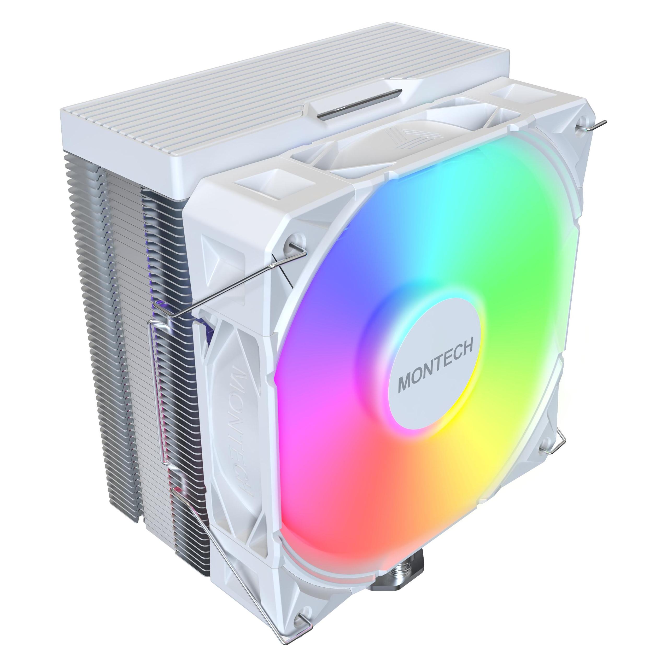Montech NX400 White CPU-Kühler, ARGB - 120mm, weiss (120 mm) (NX400 WHITE ARGB)