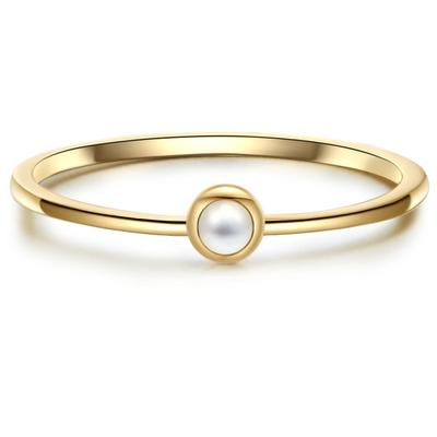 Solitärring GLANZSTÜCKE MÜNCHEN "GSM1418" Gr. 60, gelb (gelbgold), Fingerringe, Damen, 60, 1,1mm, aus Sterling silber