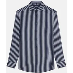 Modern-Fit Businesshemd mit Streifen-Muster Blau 45