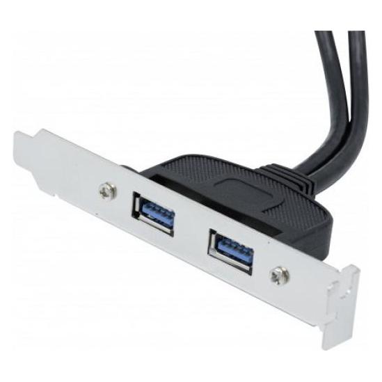 Exertis Connect USB 3.0 Slot Adapter, 2x USB 3.0 Buchse Typ A, 0,25 m Zur Installation an den internen USB 3.0 Ansch (0.25 m) (146697)