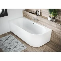 Riho Desire Corner Eck-Badewanne B087007005 weiß, 184x84cm, rechts, mit Füllfunktion RihoFall chrom