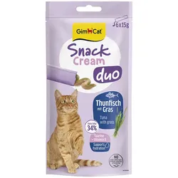 GimCat Snack Cream Duo Thunfisch mit Gras 8x130 g