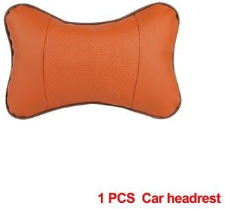Lush Living Finds Car Neck Pillows Both Side PU Leather, Pack Headrest For Head Pain Relief & Comfort brown