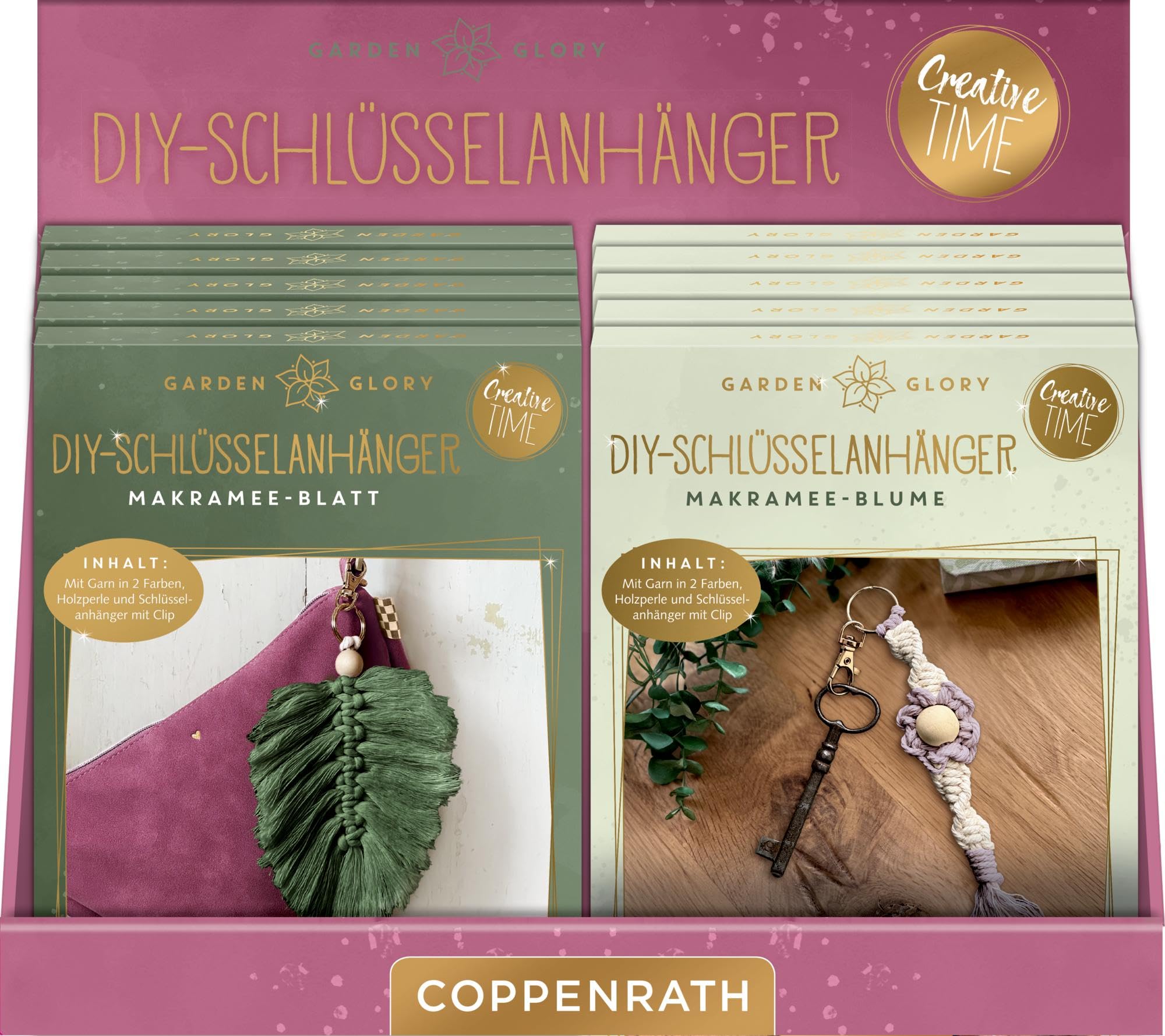 DIY-Schlüsselanhänger: (VE 10 sort., 2 Designs): Makramee-Schlüsselanhänger mit buntem Garn und Holzperle selbst knüpfen - Preis vom 17.10.2026 19:25:27 h