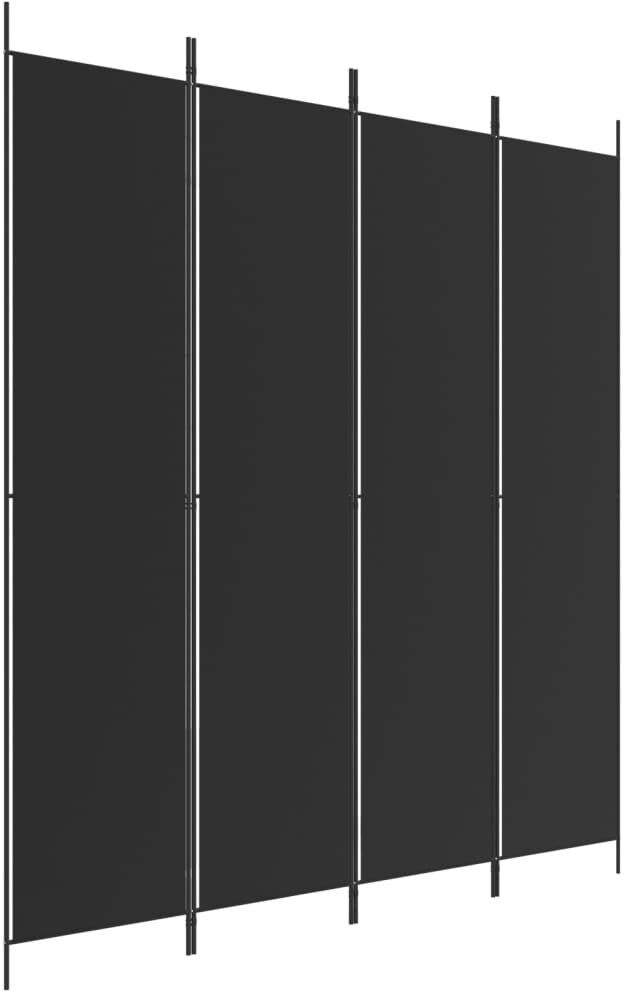 17 Stories Kasimir Folding Room Divider Black 220cm H x 200cm W