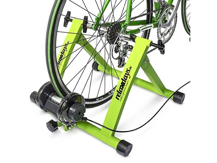 Relaxdays Rollentrainer Inklusive 6 Gänge-Schaltung, für 26-28 Zoll, grün